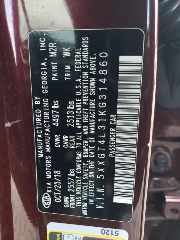5XXGT4L31KG314860 KIA Optima Lx