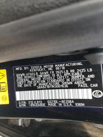 2019 LEXUS ES 350 58ABZ1B11KU001636