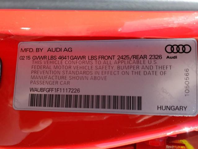 2015 AUDI S3 PREMIUM - WAUBFGFF1F1117226