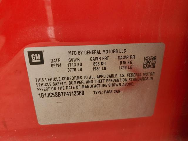 2015 CHEVROLET SONIC LT 1G1JC5SB7F4113560