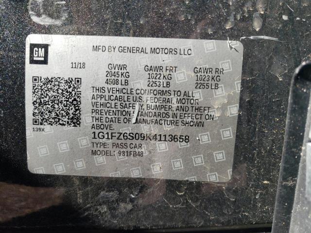 2019 CHEVROLET BOLT EV PR 1G1FZ6S09K4113658