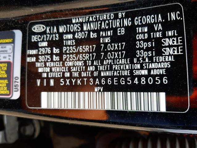 5XYKT3A66EG548056 KIA SORENTO LX