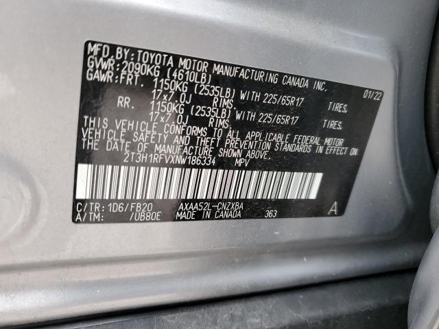 2022 TOYOTA RAV4 LE 2T3H1RFVXNW186334