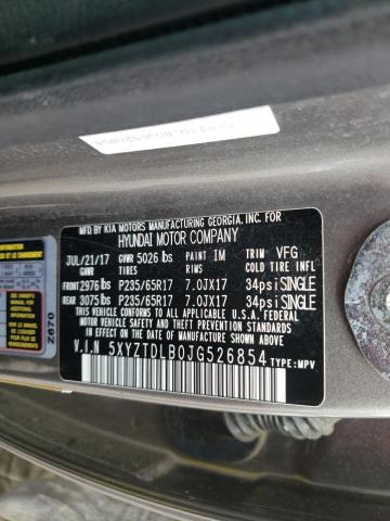 2018 HYUNDAI SANTA FE S 5XYZTDLB0JG526854