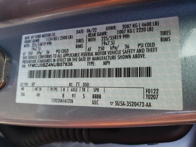 2022 FORD ESCAPE SE - 1FMCU0BZ4NUB07836