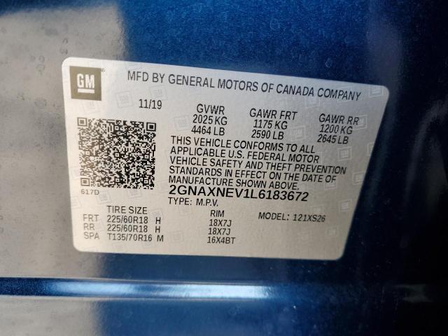 2020 CHEVROLET EQUINOX PR 2GNAXNEV1L6183672