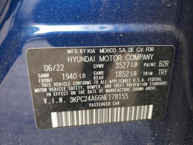 2022 HYUNDAI ACCENT SE 3KPC24A66NE178155