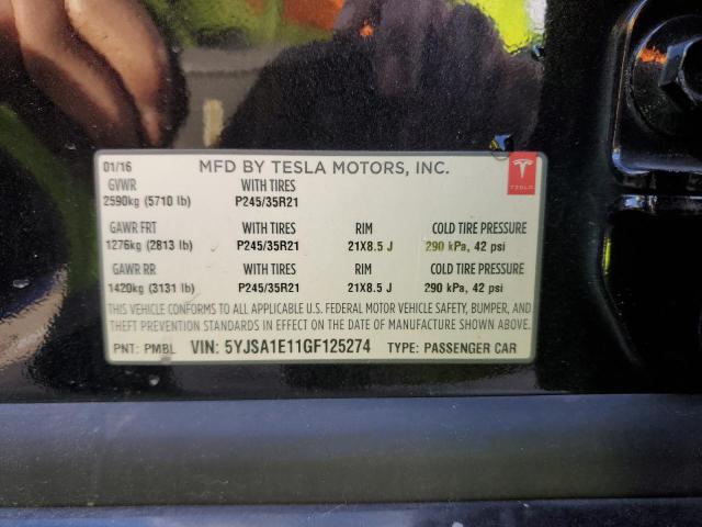 5YJSA1E11GF125274 Tesla MODEL S