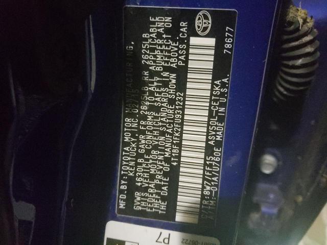 2015 TOYOTA CAMRY LE 4T1BF1FK2FU931232