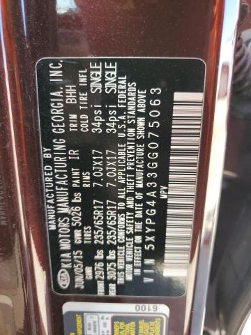2016 KIA SORENTO LX 5XYPG4A33GG075063