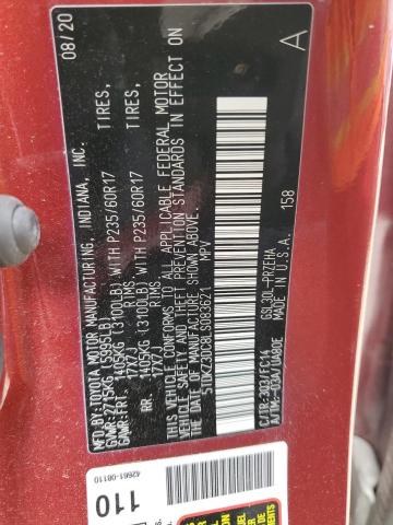 5TDKZ3DC8LS083621 Toyota SIENNA LE