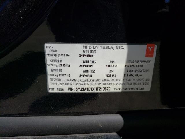 5YJSA1E1XHF219672 Tesla MODEL S