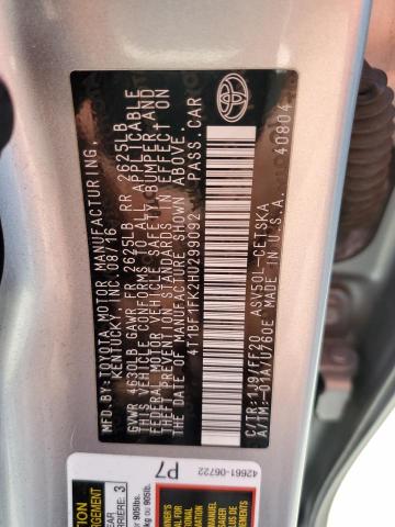 2017 TOYOTA CAMRY LE 4T1BF1FK2HU299092
