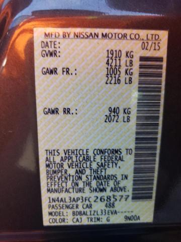 2015 NISSAN ALTIMA 2.5 - 1N4AL3AP3FC268577
