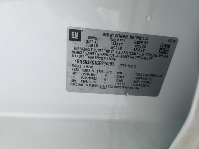 2016 CHEVROLET SUBURBAN K 1GNSKJKC1GR294103