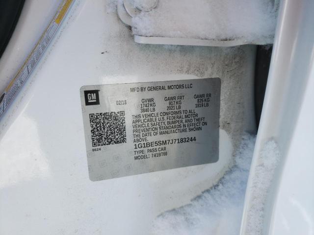 2018 CHEVROLET CRUZE LT 1G1BE5SM7J7183244
