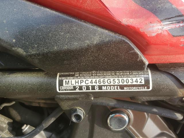 2016 HONDA CBR500 R - MLHPC4466G5300342