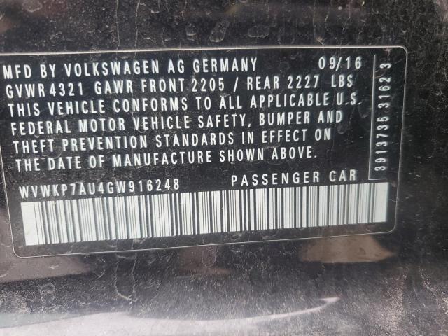 2016 VOLKSWAGEN E-GOLF SE - WVWKP7AU4GW916248