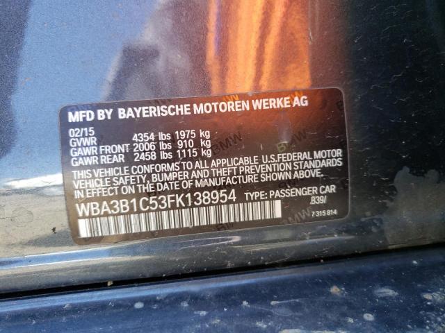2015 BMW 320 I WBA3B1C53FK138954