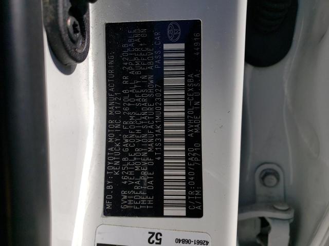2021 TOYOTA CAMRY SE 4T1S31AK1MU023027