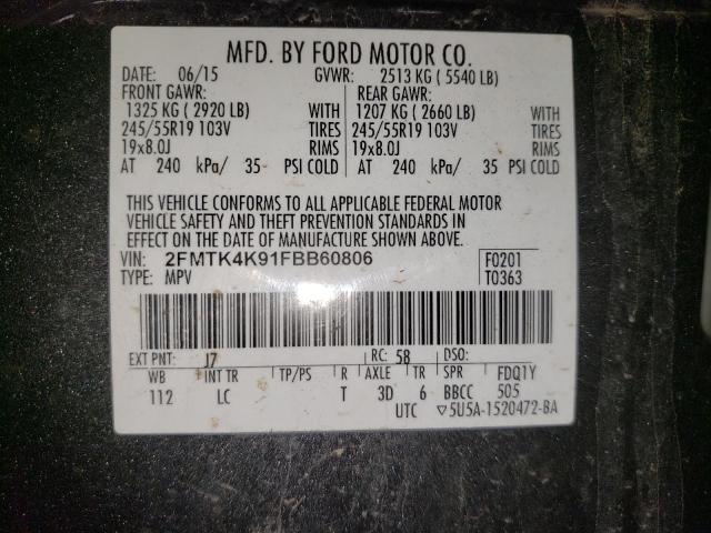 2FMTK4K91FBB60806 Ford Edge Titanium