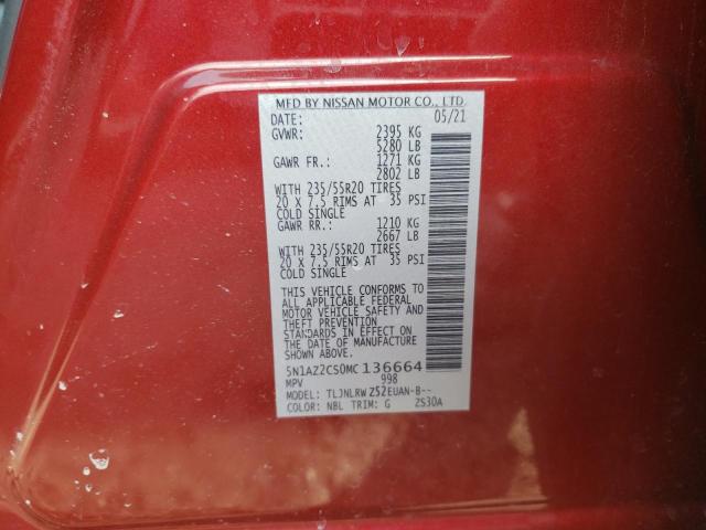 2021 NISSAN MURANO SL 5N1AZ2CS0MC136664