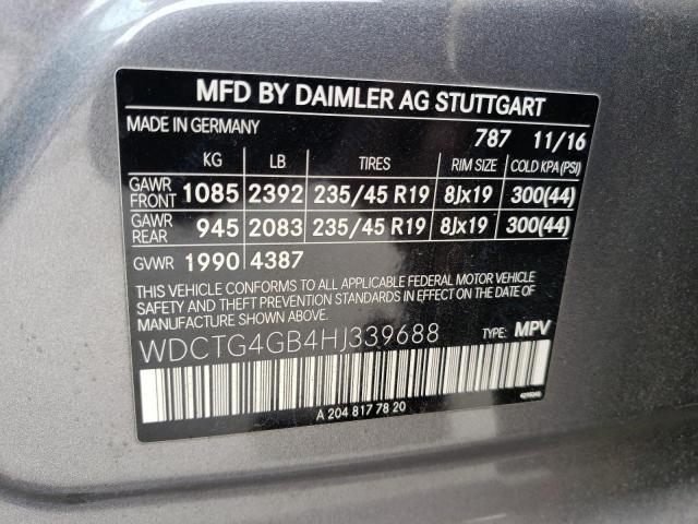 2017 MERCEDES-BENZ GLA 250 4M WDCTG4GB4HJ339688