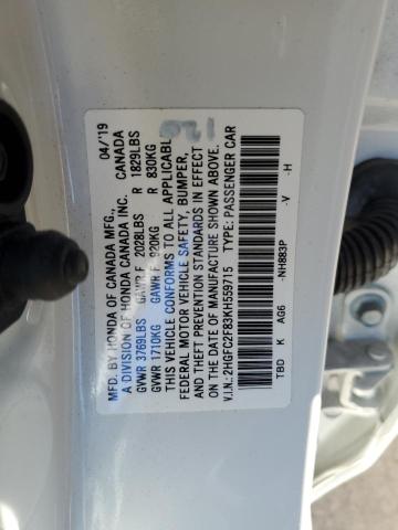 2019 HONDA CIVIC SPOR 2HGFC2F83KH559715