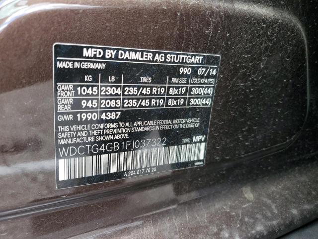 2015 MERCEDES-BENZ GLA 250 4M WDCTG4GB1FJ037322