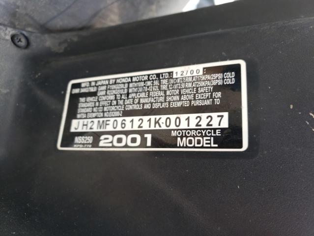 2001 HONDA NSS250 - JH2MF06121K001227