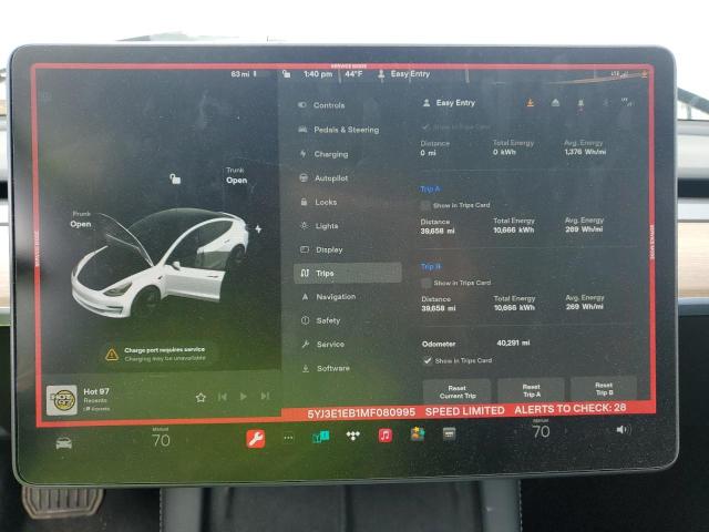 5YJ3E1EB1MF080995 Tesla MODEL 3