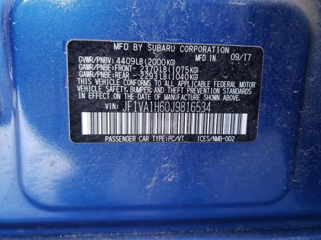 JF1VA1H60J9816534 Subaru Wrx Limited