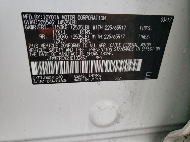 2017 TOYOTA RAV4 XLE JTMWFREV2HD102857