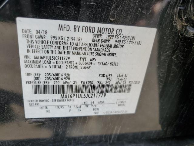 2018 FORD ECOSPORT S MAJ6P1UL5JC211779