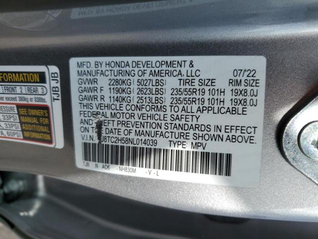 5J8TC2H58NL014039 Acura Rdx Technology