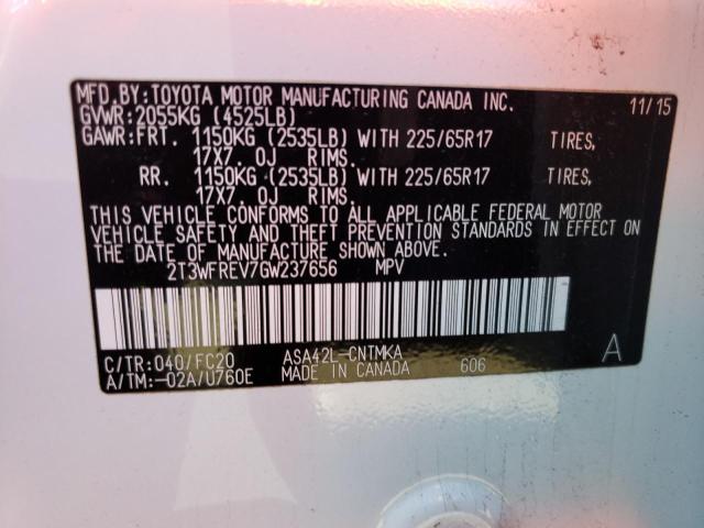 2016 TOYOTA RAV4 XLE - 2T3WFREV7GW237656