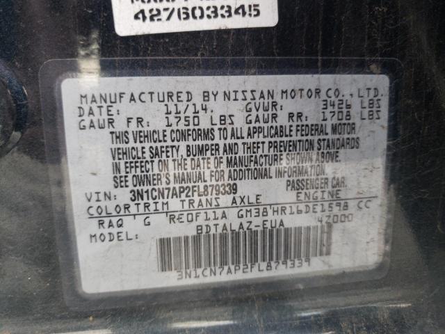 2015 NISSAN VERSA S - 3N1CN7AP2FL879339