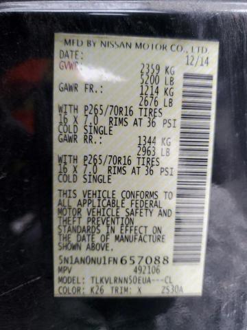 2015 NISSAN XTERRA X 5N1AN0NU1FN657088