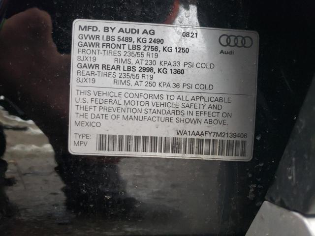 2021 AUDI Q5 PREMIUM WA1AAAFY7M2139406
