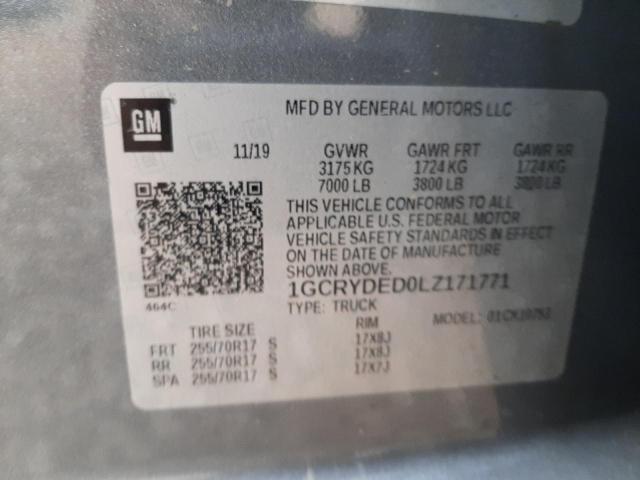 2020 CHEVROLET SILVERADO 1GCRYDED0LZ171771