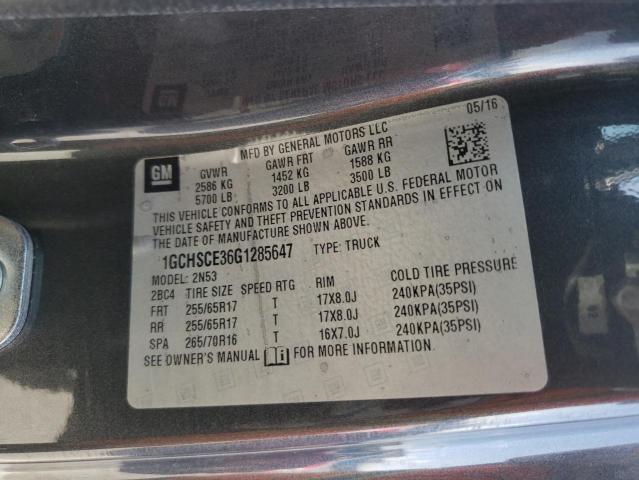 2016 CHEVROLET COLORADO L 1GCHSCE36G1285647