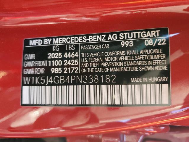 W1K5J4GB4PN338182 Mercedes-Benz CLA 250