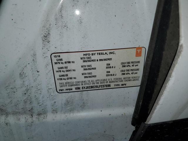 2020 TESLA MODEL X 5YJXCBE25LF237696