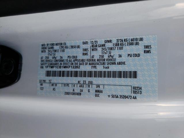 2021 FORD F150 - 1FTMF1CB1MKF12282