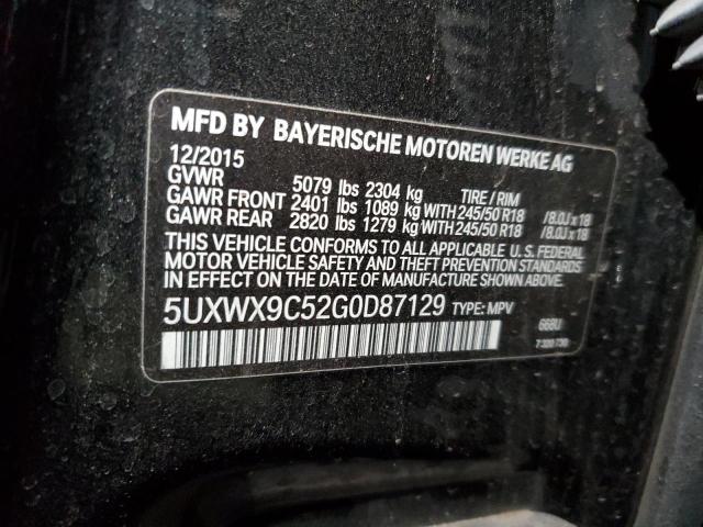 BMW X3 Xdrive28i 2016 5UXWX9C52G0D87129 Image 12