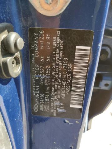 2017 HYUNDAI ACCENT SE KMHCT4AE4HU172103