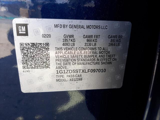 2020 CHEVROLET MALIBU LT 1G1ZD5STXLF097010