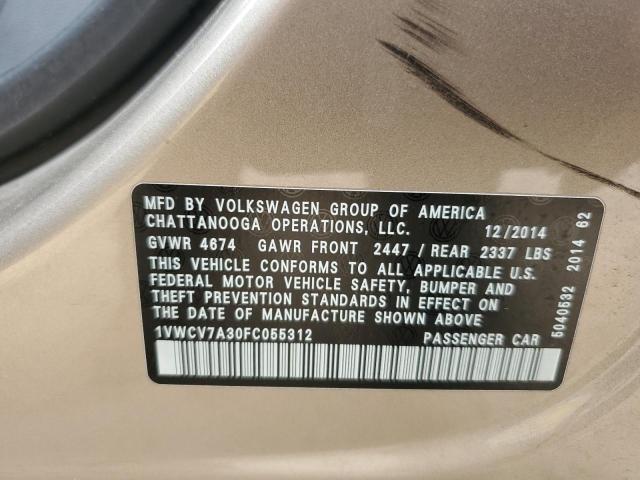 2015 VOLKSWAGEN PASSAT SEL - 1VWCV7A30FC055312