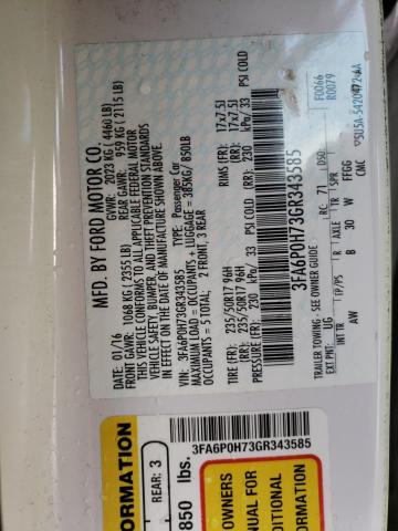 2016 FORD FUSION SE 3FA6P0H73GR343585