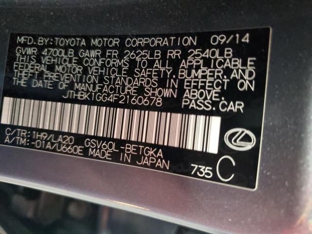 2015 LEXUS ES 350 - JTHBK1GG4F2160678